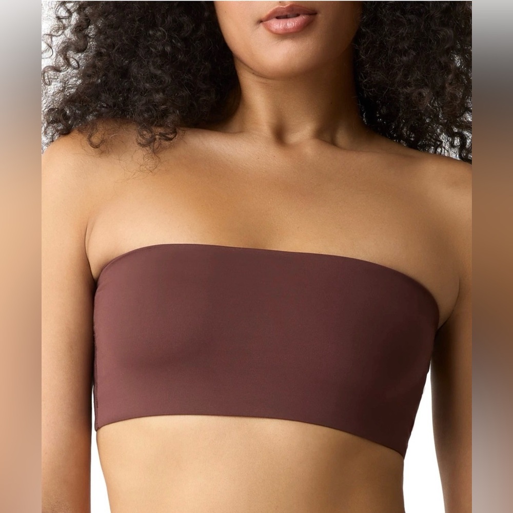 Gap GapBody Women's Super Stretch Bandeau Bralette, Warm Dark Brown, LARGE